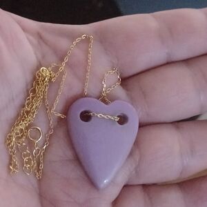 925 Gold Filled Chain with 100% stone  Phosphosiderite  Heart Pendant
